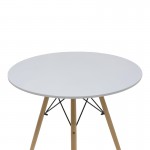 Τραπεζαρία Julita-Noor pakoworld σετ 5τεμ MDF λευκό-μπεζ-φυσικό Φ80x73εκ c498627