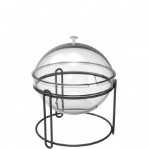 Σταντ Riser μεταλλικό με Γυάλινo Μπωλ και καπάκι Φ23xY15cm Μαύρο Ματ Squillo Garibaldi c498648