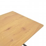 Τραπέζι Nerelis pakoworld φυσικό mdf και πόδι μαύρο μέταλλο 160x90x75εκ c499153