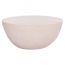 ΤΡΑΠΕΖΙ ΣΑΛΟΝΙΟΥ ΣΤΡΟΓΓΥΛΟ ALLAN HM18162 02 FIBER CEMENT ΣΕ ΛΕΥΚΟ--Φ92x49Υεκ c499158