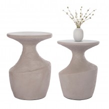 ΣΕΤ ΒΟΗΘΗΤΙΚΑ ΤΡΑΠΕΖΙΑ REBON 2ΤΜΧ HM21137 03 FIBER CEMENT ΣΕ ΓΚΡΙ--Φ40εκ Φ27 5εκ c499542