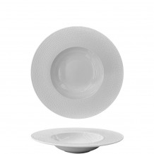 Πιάτο πορσελάνης pasta φ26xΥ5cm Σειρά Fizz Dot λευκό Prego - Σετ 4 c499732