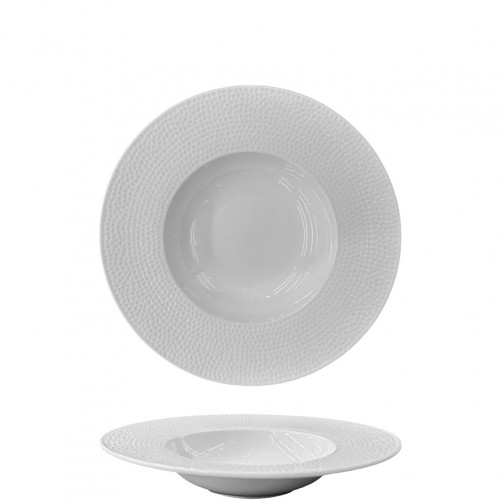 Πιάτο πορσελάνης pasta φ26xΥ5cm Σειρά Fizz Dot λευκό Prego - Σετ 4 c499732
