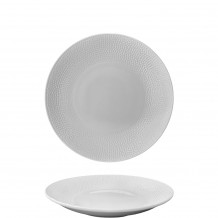 Πιάτο πορσελάνης βαθύ φ25 5xΥ4cm Σειρά Fizz Dot λευκό Prego - Σετ 4 c499736