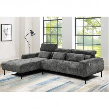 ELORA Καναπές Σαλονιού Δεξιά Γωνία Ανακλινόμενα Κεφαλάρια Ύφασμα Γκρι c499749