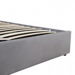 Κρεβάτι διπλό Kamaho pakoworld βελούδο ανθρακί με αποθηκευτικό χώρο 160x200εκ c499763