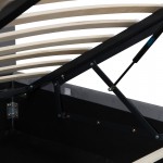 Κρεβάτι διπλό Kamaho pakoworld βελούδο ανθρακί με αποθηκευτικό χώρο 160x200εκ c499763