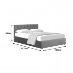 Κρεβάτι διπλό Kamaho pakoworld βελούδο ανθρακί με αποθηκευτικό χώρο 160x200εκ c499763