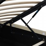 Κρεβάτι διπλό Kamaho pakoworld βελούδο κρεμα με αποθηκευτικό χώρο 160x200εκ c499764