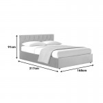 Κρεβάτι διπλό Kamaho pakoworld βελούδο κρεμα με αποθηκευτικό χώρο 160x200εκ c499764