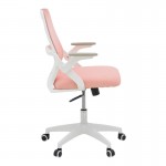 Καρέκλα γραφείου Reji pakoworld mesh ύφασμα ροζ-σκελετός λευκό 58x60x89-99εκ c499770