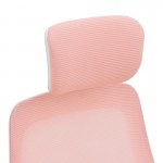 Καρέκλα γραφείου Peja pakoworld mesh ύφασμα ροζ-σκελετός λευκό 58x60x107-117εκ c499772