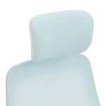 Καρέκλα γραφείου Peja pakoworld mesh ύφασμα σιελ-σκελετός λευκό 58x60x107-117εκ c499773