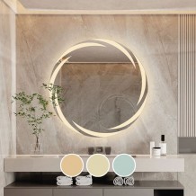 LED-1 Καθρέπτης Τοίχου - Φωτιζόμενος - Αφής με 3 επιλογές εναλλαγής χρωμάτων c499784