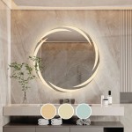 LED-1 Καθρέπτης Τοίχου - Φωτιζόμενος - Αφής με 3 επιλογές εναλλαγής χρωμάτων c499784