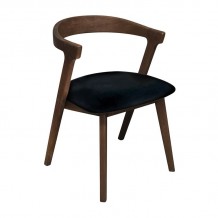 SANDRA Καρέκλα Τραπεζαρίας Απόχρωση Καρυδί Pu Μαύρο SET 2τμχ c499801