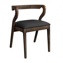 FRANKY Καρέκλα Τραπεζαρίας Απόχρωση Καρυδί Pu Μαύρο SET 2τμχ c499803