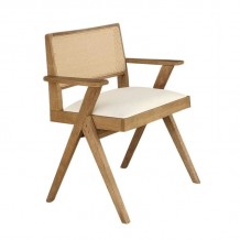 MEMORY Πολυθρόνα Τραπεζαρίας Απόχρωση Φυσικό Pu Εκρού SET 2τμχ c499805