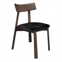 CORNEL Καρέκλα Τραπεζαρίας Απόχρωση Καρυδί Pu Μαύρο SET 2τμχ c499808