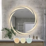 LED-1 Καθρέπτης Τοίχου - Φωτιζόμενος - Αφής με 3 επιλογές εναλλαγής χρωμάτων c499812