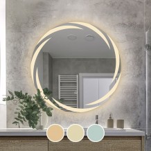 LED-1 Καθρέπτης Τοίχου - Φωτιζόμενος - Αφής με 3 επιλογές εναλλαγής χρωμάτων c499812