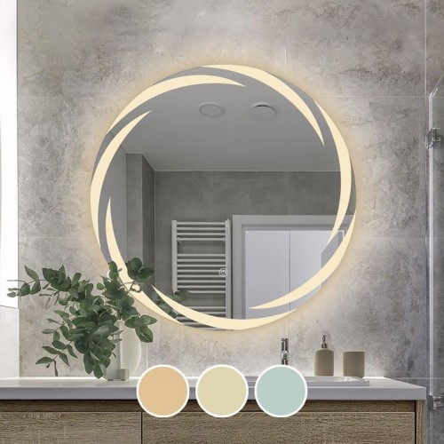 LED-1 Καθρέπτης Τοίχου - Φωτιζόμενος - Αφής με 3 επιλογές εναλλαγής χρωμάτων c499812