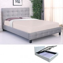 FIDEL Κρεβάτι Μονό με Αποθηκευτικό Χώρο για Στρώμα 90x190cm Ύφασμα Γκρι c499818