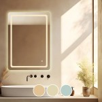 LED-6 Καθρέπτης Τοίχου - Φωτιζόμενος - Αφής με 3 επιλογές εναλλαγής χρωμάτων c499821