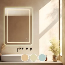 LED-6 Καθρέπτης Τοίχου - Φωτιζόμενος - Αφής με 3 επιλογές εναλλαγής χρωμάτων c499821