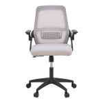 Καρέκλα γραφείου Reji pakoworld mesh ύφασμα γκρι-μπεζ με μαύρο σκελετό 58x60x89-99εκ c499824