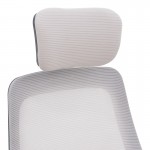 Καρέκλα γραφείου Peja pakoworld mesh ύφασμα γκρι-μπεζ με μαύρο σκελετό 58x60x107-117εκ c499825