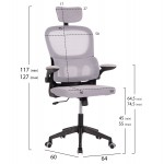 ΚΑΡΕΚΛΑ ΓΡΑΦΕΙΟΥ BASE ΓΚΡΙ MESH ΜΑΥΡΟ PP ΣΚΕΛΕΤΟΣ 64x60x127Υcm c500184