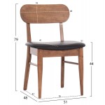 KΑΡΕΚΛΑ ΤΡΑΠΕΖΑΡΙΑΣ SEKOR HM9945 03 ΚΑΡΥΔΙ RUBBERWOOD-ΜΑΥΡΟ PU 51x48x79Υεκ c499952