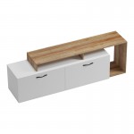 Έπιπλο τηλεόρασης Tobler pakoworld σε oak- λευκή απόχρωση 170x40x53εκ c499977