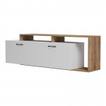 Έπιπλο τηλεόρασης Tobler pakoworld σε oak- λευκή απόχρωση 170x40x53εκ c499977