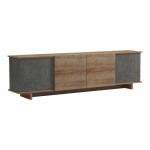 Έπιπλο τηλεόρασης Zafore pakoworld σε oak-καφέ antique απόχρωση 180x33x50εκ c499982