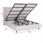 ΚΡEΒΑΤΙ ΜΕ ΑΠΟΘΗΚΕΥΤΙΚΟ ΧΩΡΟ DREAMLET HM716 03 ΛΕΥΚΟ ΜΠΟΥΚΛΕ- ΓΙΑ ΣΤΡΩΜΑ 160x200εκ c500013