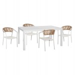 ΣΕΤ ΤΡΑΠΕΖΑΡΙΑΣ ΕΞ ΧΩΡΟΥ 5ΤΜΧ KRUM HM21162 ΛΕΥΚΟ ΑΛΟΥΜΙΝΙΟ-P E RATTAN-TEXTILENE c500015