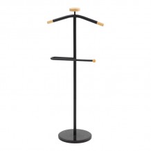 Καλόγερος ρούχων Jolma pakoworld μέταλλο-ξύλο σε μαύρη απόχρωση Φ30x111εκ c500026