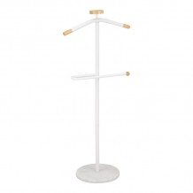 Καλόγερος ρούχων Jolma pakoworld μέταλλο-ξύλο σε λευκή απόχρωση Φ30x111εκ c500028