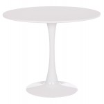 ΤΡΑΠΕΖΙ ΣΤΡΟΓΓΥΛΟ BROLIN HM18141 01 MDF TOP-ΒΑΣΗ ΜΕΤΑΛΛΙΚΗ--ΛΕΥΚΟ Φ90x73Υεκ c500030