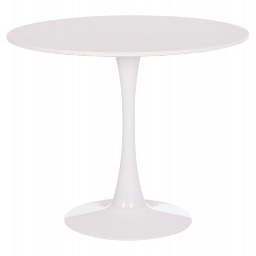 ΤΡΑΠΕΖΙ ΣΤΡΟΓΓΥΛΟ BROLIN HM18141 01 MDF TOP-ΒΑΣΗ ΜΕΤΑΛΛΙΚΗ--ΛΕΥΚΟ Φ90x73Υεκ c500030