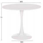 ΤΡΑΠΕΖΙ ΣΤΡΟΓΓΥΛΟ BROLIN HM18141 01 MDF TOP-ΒΑΣΗ ΜΕΤΑΛΛΙΚΗ--ΛΕΥΚΟ Φ90x73Υεκ c500030