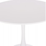 ΤΡΑΠΕΖΙ ΣΤΡΟΓΓΥΛΟ BROLIN HM18141 01 MDF TOP-ΒΑΣΗ ΜΕΤΑΛΛΙΚΗ--ΛΕΥΚΟ Φ90x73Υεκ c500030