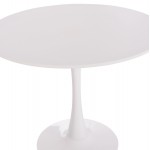 ΤΡΑΠΕΖΙ ΣΤΡΟΓΓΥΛΟ BROLIN HM18141 01 MDF TOP-ΒΑΣΗ ΜΕΤΑΛΛΙΚΗ--ΛΕΥΚΟ Φ90x73Υεκ c500030