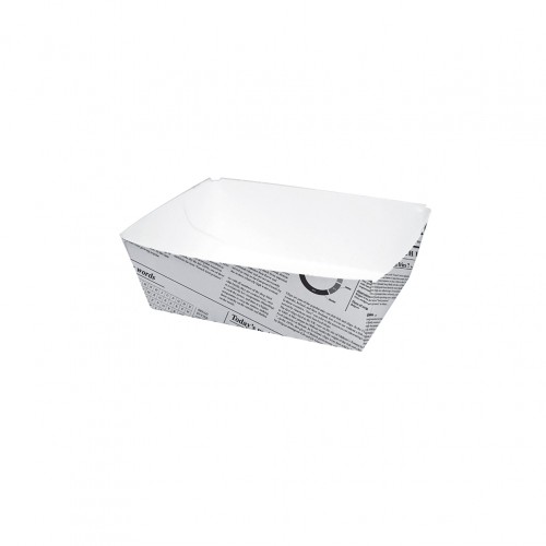 Δοχείο χάρτινο 440ml 11x8x4cm Με σχέδιο εφημερίδας Μίας χρήσης - Σετ 250 c500035