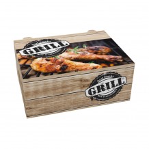 Κουτι ψητ λειου ανά κιλό T3 19x14 5x8 σχέδιο Grill 1 2kg κοτοπουλο Intertan - Σετ 10 c500049