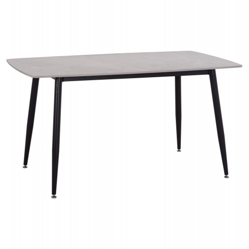 ΤΡΑΠΕΖΙ RAVEN HM18149 13 ΚΕΡΑΜΙΚΟ TOP ΓΚΡΙ ΜΑΡΜΑΡΟ-ΜΑΥΡΟ ΜΕΤΑΛΛΟ 140x80x74Υεκ c500068