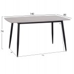 ΤΡΑΠΕΖΙ RAVEN HM18149 13 ΚΕΡΑΜΙΚΟ TOP ΓΚΡΙ ΜΑΡΜΑΡΟ-ΜΑΥΡΟ ΜΕΤΑΛΛΟ 140x80x74Υεκ c500068
