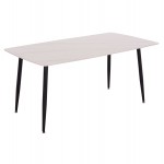 ΤΡΑΠΕΖΙ RAVEN HM18150 01 ΚΕΡΑΜΙΚΟ TOP ΛΕΥΚΟ ΜΑΡΜΑΡΟ-ΜΑΥΡΟ ΜΕΤΑΛΛΟ 160x80x74Υεκ c500072
